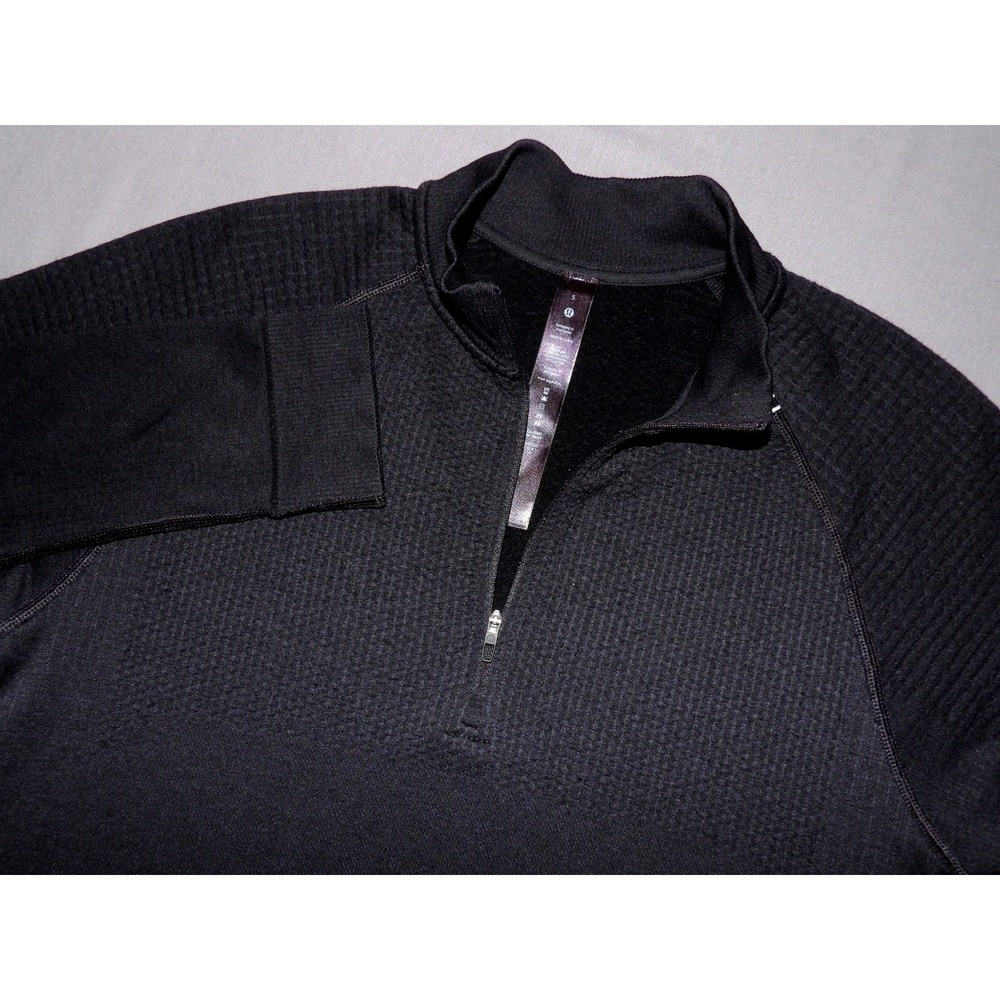 Lululemon Black Pull Over 1/4 Zip Stretch Athletic Running Jacket Men's Small